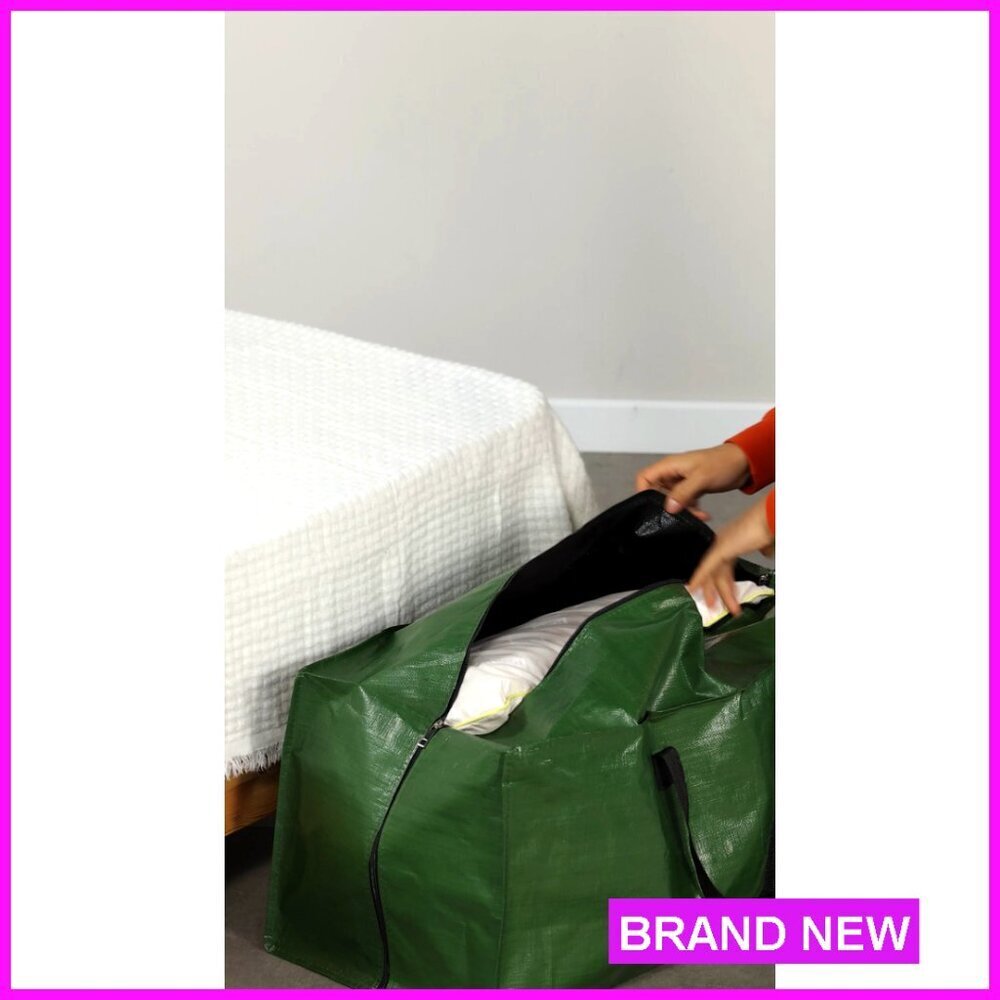 Heavy Duty Extra Large Moving Bags with Backpack Straps Fold Flat Storage Totes - Picture 7 of 7